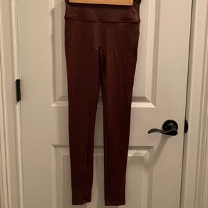 SPANX Red/Brown Faux Leather Leggings Small